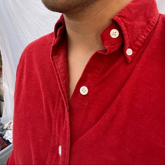 Ralph Lauren corduroy classic fit red button down - Picture 3 of 6